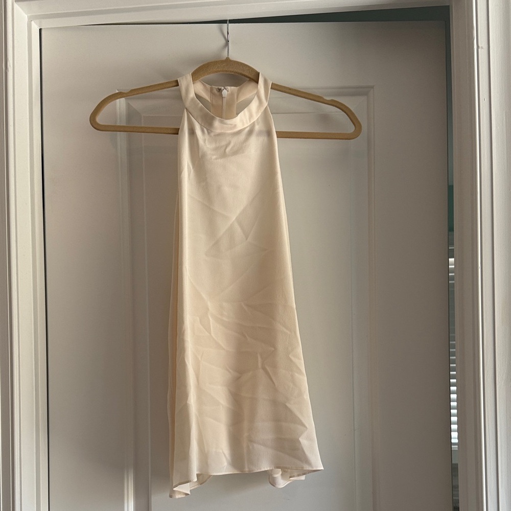 Elegant Cream Halter Dress